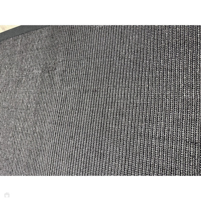 Sisal Modern Plain Cotton Border Natural-Fibre Ribbed Textured Flatweave Black/Steel Grey Rug-Asiatic Carpets-Rug Love - The Most Loved Rug Store