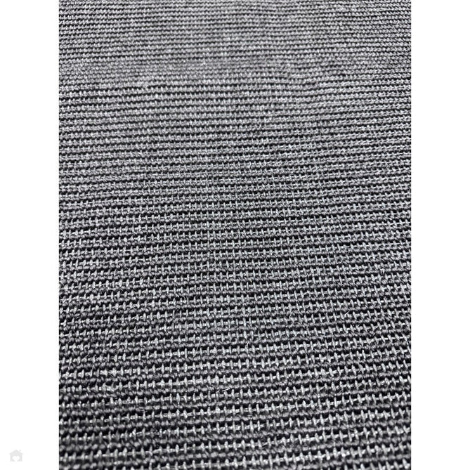 Sisal Modern Plain Cotton Border Natural-Fibre Ribbed Textured Flatweave Black/Steel Grey Rug-Asiatic Carpets-Rug Love - The Most Loved Rug Store