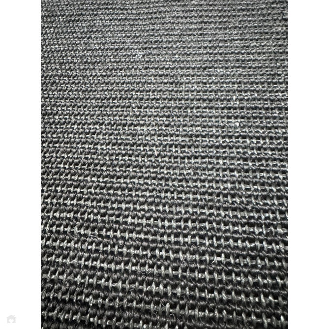 Sisal Modern Plain Cotton Border Natural-Fibre Ribbed Textured Flatweave Black/Steel Grey Rug-Asiatic Carpets-Rug Love - The Most Loved Rug Store