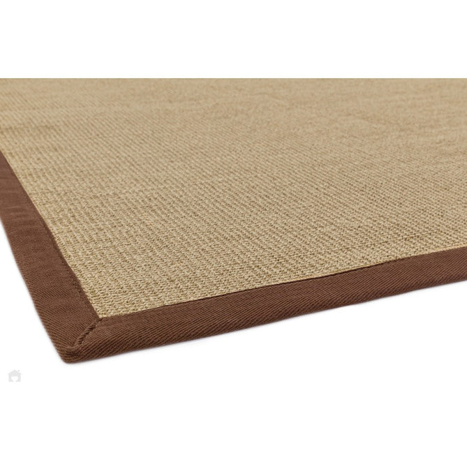 Sisal Modern Plain Cotton Border Natural-Fibre Ribbed Textured Flatweave Natural/Chocolate Rug-Asiatic Carpets-Rug Love - The Most Loved Rug Store