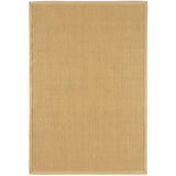 Sisal Modern Plain Cotton Border Natural-Fibre Ribbed Textured Flatweave Natural/Linen Rug