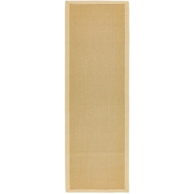 Sisal Modern Plain Cotton Border Natural-Fibre Ribbed Textured Flatweave Natural/Linen Runner-Asiatic Carpets-Rug Love - The Most Loved Rug Store