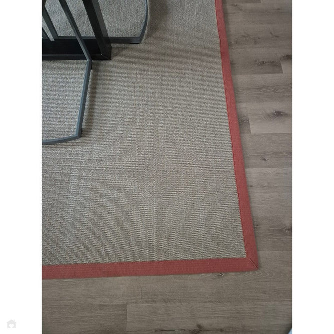 Sisal Modern Plain Cotton Border Natural-Fibre Ribbed Textured Flatweave Natural/Orange Rug-Asiatic Carpets-Rug Love - The Most Loved Rug Store