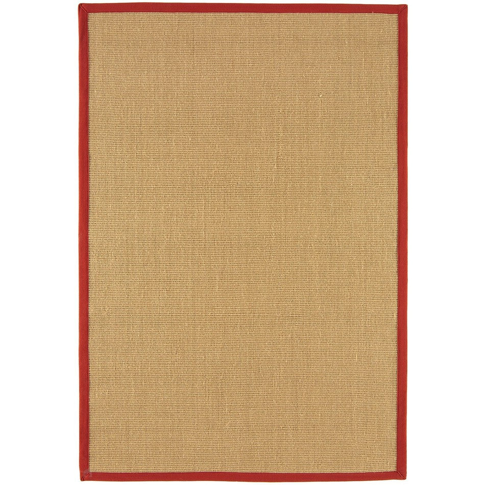 Plain Ribbed Rectangle Rug On Sale Sisal Cotton Border Plain Natural Fibre Ribbed Textured ...
