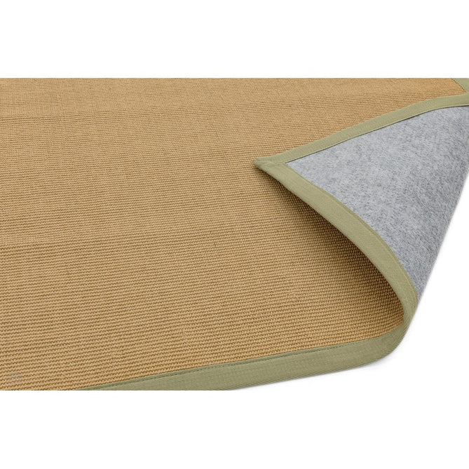 Sisal Modern Plain Cotton Border Natural-Fibre Ribbed Textured Flatweave Natural/Sage Green Rug-Asiatic Carpets-Rug Love - The Most Loved Rug Store