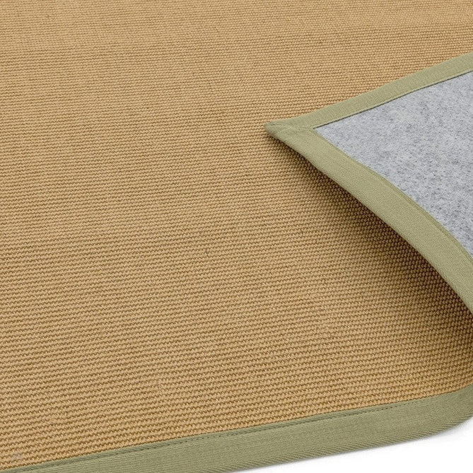 Sisal Modern Plain Cotton Border Natural-Fibre Ribbed Textured Flatweave Natural/Sage Green Rug-Asiatic Carpets-Rug Love - The Most Loved Rug Store