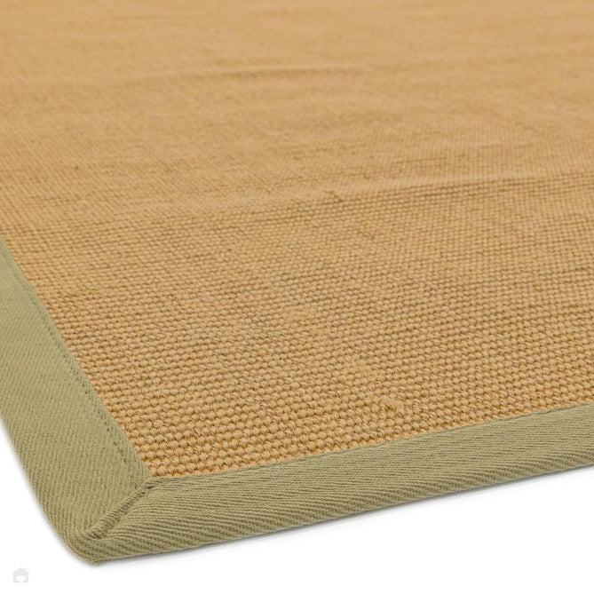Sisal Modern Plain Cotton Border Natural-Fibre Ribbed Textured Flatweave Natural/Sage Green Rug-Asiatic Carpets-Rug Love - The Most Loved Rug Store