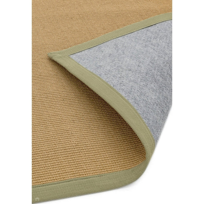 Sisal Modern Plain Cotton Border Natural-Fibre Ribbed Textured Flatweave Natural/Sage Green Rug-Asiatic Carpets-Rug Love - The Most Loved Rug Store