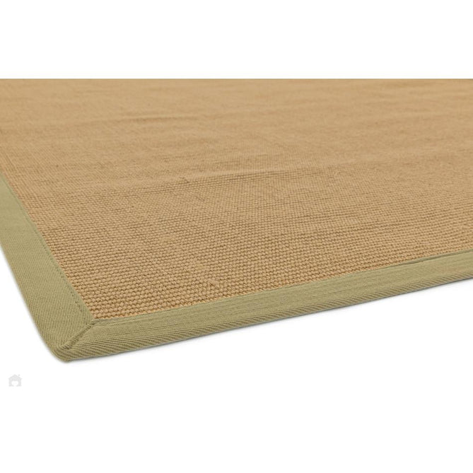 Sisal Modern Plain Cotton Border Natural-Fibre Ribbed Textured Flatweave Natural/Sage Green Runner-Asiatic Carpets-Rug Love - The Most Loved Rug Store
