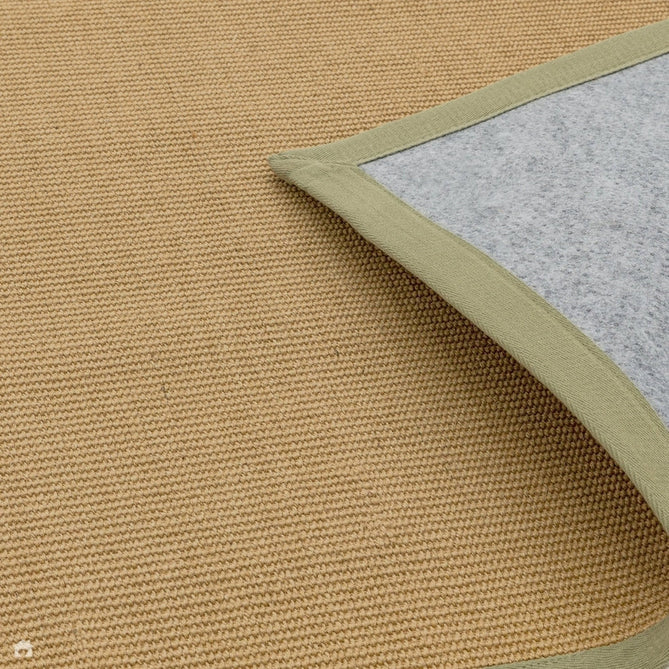 Sisal Modern Plain Cotton Border Natural-Fibre Ribbed Textured Flatweave Natural/Sage Green Runner-Asiatic Carpets-Rug Love - The Most Loved Rug Store