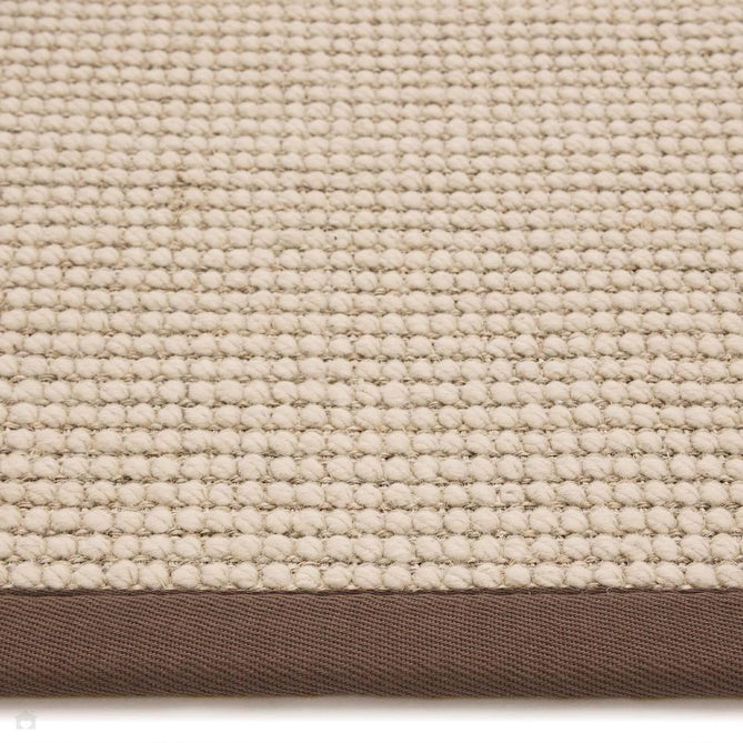 Sisal & Wool Boucle Border Plain Hand-Woven Textured Natural Fibre Chunky Flatweave Beige with Mocha Border Rug-Origins-Rug Love - The Most Loved Rug Store