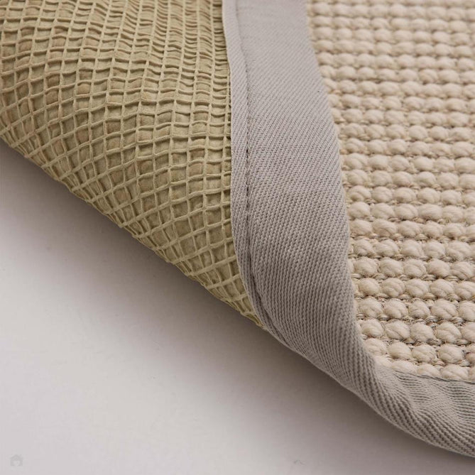 Sisal & Wool Boucle Border Plain Hand-Woven Textured Natural Fibre Chunky Flatweave Beige with Soft Grey Border Rug-Origins-Rug Love - The Most Loved Rug Store