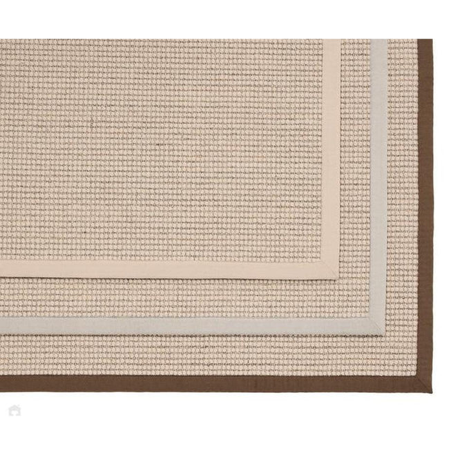 Sisal & Wool Boucle Border Plain Hand-Woven Textured Natural Fibre Chunky Flatweave Beige with Soft Grey Border Rug-Origins-Rug Love - The Most Loved Rug Store