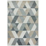 Sketch SK01 Rhombus Modern Geometric Soft Hand-Carved Low Flat-Pile Grey/Multicolour Rug