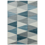 Sketch SK07 Kite Modern Geometric Soft Hand-Carved Low Flat-Pile Blue/Grey/Cream/Multicolour Rug