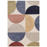 Sketch SK16 Curve Modern Geometric Soft Hand-Carved Low Flat-Pile Multicolour Rug