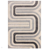 Sketch SK17 Contour Modern Geometric Soft Hand-Carved Low Flat-Pile Grey/Multicolour Rug