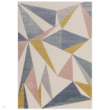 Sketch SK20 Kaleidoscope Modern Geometric Soft Hand-Carved Low Flat-Pile Pastel/Multicolour Rug