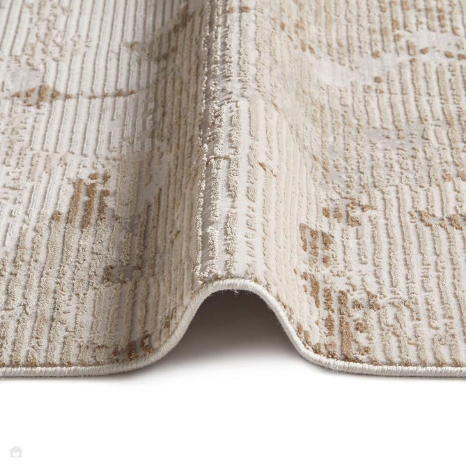 Skyline SK101 Modern Abstract Distressed Hi-Low Ribbed Textured Low Profile Short-Pile Polyester Ivory/Beige Rug-Concept Looms-Rug Love - The Most Loved Rug Store