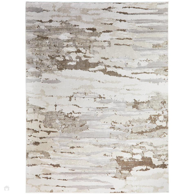 Skyline SK101 Modern Abstract Marbled Distressed Hi-Low Ribbed Textured Low Profile Short-Pile Polyester Ivory/Beige Rug-Concept Looms-Rug Love - The Most Loved Rug Store