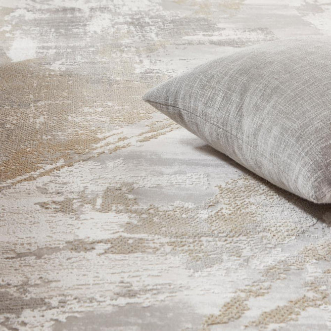 Skyline SK102 Modern Abstract Distressed Hi-Low Textured Low Profile Short-Pile Polyester Ivory/Grey Rug-Concept Looms-Rug Love - The Most Loved Rug Store