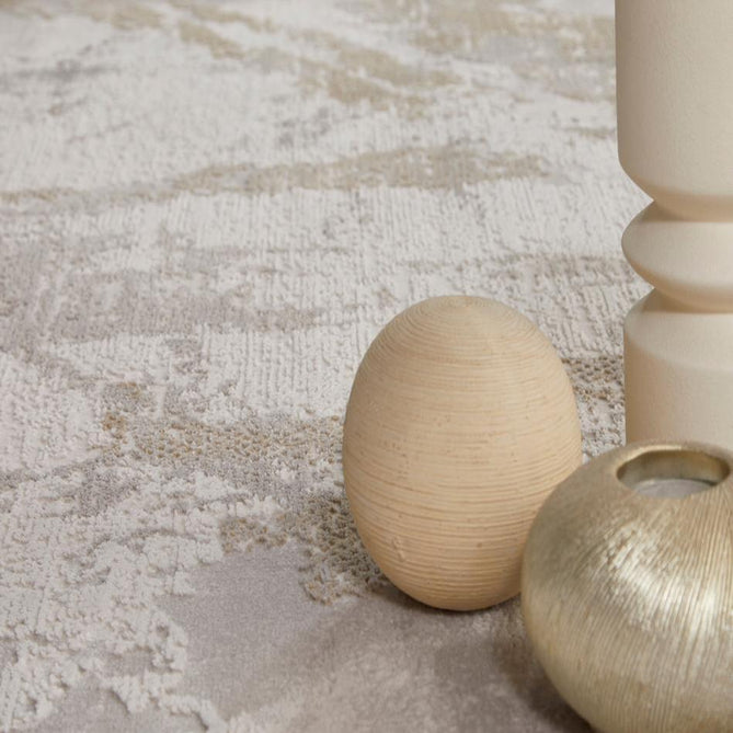 Skyline SK102 Modern Abstract Marbled Distressed Hi-Low Textured Low Profile Short-Pile Polyester Ivory/Grey Rug-Concept Looms-Rug Love - The Most Loved Rug Store