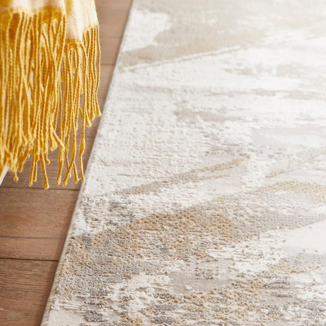 Skyline SK102 Modern Abstract Marbled Distressed Hi-Low Textured Low Profile Short-Pile Polyester Ivory/Grey Rug-Concept Looms-Rug Love - The Most Loved Rug Store