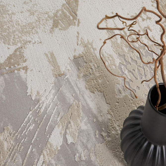 Skyline SK103 Modern Abstract Distressed Hi-Low Textured Low Profile Short-Pile Polyester Ivory/Beige Rug-Concept Looms-Rug Love - The Most Loved Rug Store
