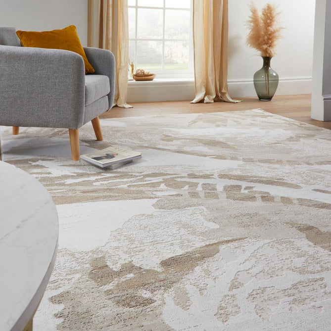 Skyline SK104 Modern Abstract Marbled Distressed Hi-Low Textured Low Profile Short-Pile Polyester Ivory/Beige Rug-Concept Looms-Rug Love - The Most Loved Rug Store
