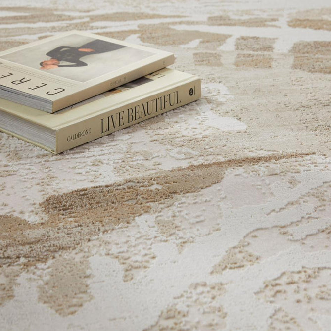 Skyline SK104 Modern Abstract Marbled Distressed Hi-Low Textured Low Profile Short-Pile Polyester Ivory/Beige Rug-Concept Looms-Rug Love - The Most Loved Rug Store