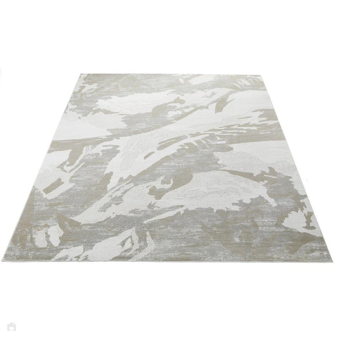 Skyline SK104 Modern Abstract Marbled Distressed Hi-Low Textured Low Profile Short-Pile Polyester Ivory/Grey Rug-Concept Looms-Rug Love - The Most Loved Rug Store