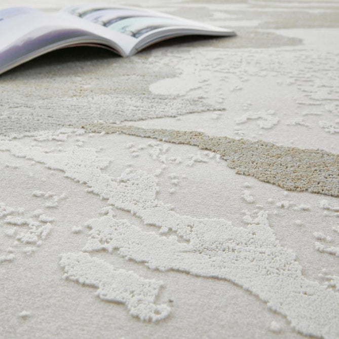 Skyline SK104 Modern Abstract Marbled Distressed Hi-Low Textured Low Profile Short-Pile Polyester Ivory/Grey Rug-Concept Looms-Rug Love - The Most Loved Rug Store