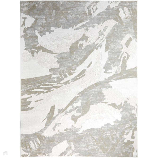 Skyline SK104 Modern Abstract Marbled Distressed Hi-Low Textured Low Profile Short-Pile Polyester Ivory/Grey Rug-Concept Looms-Rug Love - The Most Loved Rug Store