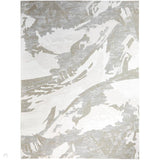 Skyline SK104 Modern Abstract Marbled Distressed Hi-Low Textured Low Profile Short-Pile Polyester Ivory/Grey Rug