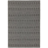 Sloan Modern Duo-Tone Geometric Diamond Hand-Woven Soft-Touch Durable Textured Wool & Cotton Blend Flatweave Black/Cream Rug