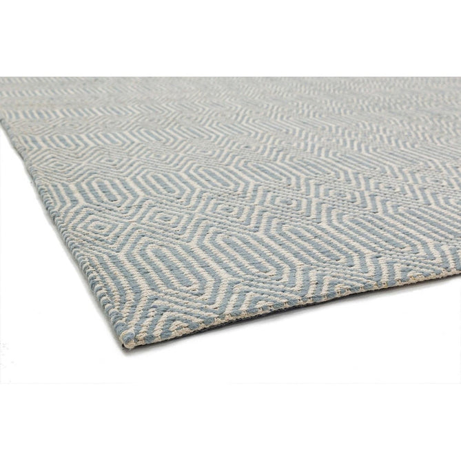 Sloan Modern Duo-Tone Geometric Diamond Hand-Woven Soft-Touch Durable Textured Wool & Cotton Blend Flatweave Duck Egg/Cream Rug-Asiatic Carpets-Rug Love - The Most Loved Rug Store