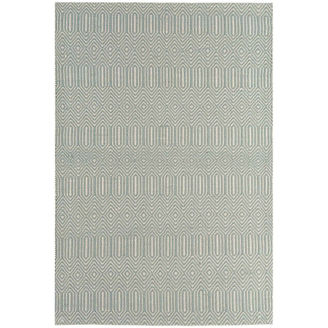 Sloan Modern Duo-Tone Geometric Diamond Hand-Woven Soft-Touch Durable Textured Wool & Cotton Blend Flatweave Duck Egg/Cream Rug-Asiatic Carpets-Rug Love - The Most Loved Rug Store