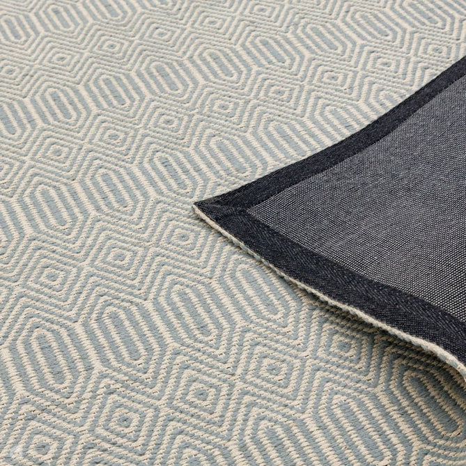 Sloan Modern Duo-Tone Geometric Diamond Hand-Woven Soft-Touch Durable Textured Wool & Cotton Blend Flatweave Duck Egg/Cream Rug-Asiatic Carpets-Rug Love - The Most Loved Rug Store