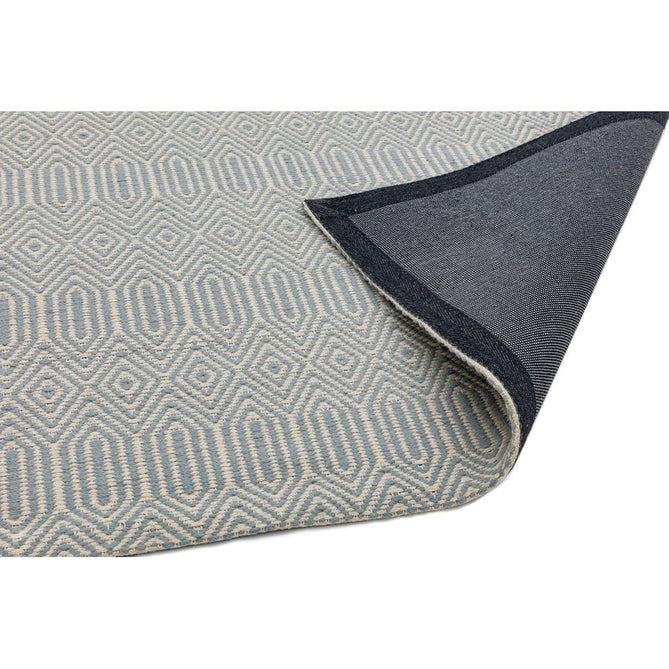 Sloan Modern Duo-Tone Geometric Diamond Hand-Woven Soft-Touch Durable Textured Wool & Cotton Blend Flatweave Duck Egg/Cream Rug-Asiatic Carpets-Rug Love - The Most Loved Rug Store