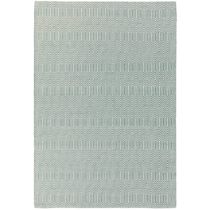 Sloan Modern Duo-Tone Geometric Diamond Hand-Woven Soft-Touch Durable Textured Wool & Cotton Blend Flatweave Duck Egg/Cream Runner-Asiatic Carpets-Rug Love - The Most Loved Rug Store