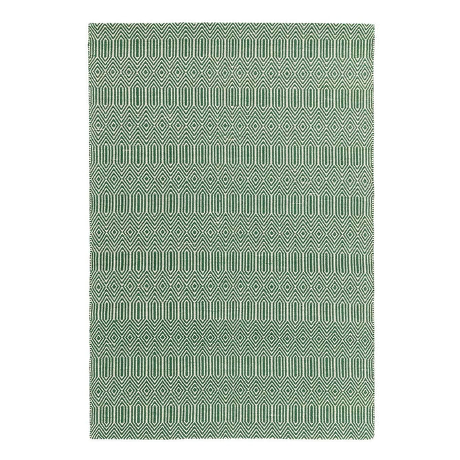 Sloan Modern Duo-Tone Geometric Diamond Hand-Woven Soft-Touch Durable Textured Wool & Cotton Blend Flatweave Green/Cream Rug-Asiatic Carpets-Rug Love - The Most Loved Rug Store
