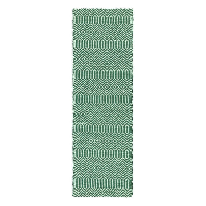 Sloan Modern Duo-Tone Geometric Diamond Hand-Woven Soft-Touch Durable Textured Wool & Cotton Blend Flatweave Green/Cream Rug-Asiatic Carpets-Rug Love - The Most Loved Rug Store