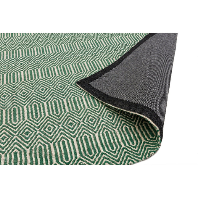 Sloan Modern Duo-Tone Geometric Diamond Hand-Woven Soft-Touch Durable Textured Wool & Cotton Blend Flatweave Green/Cream Rug-Asiatic Carpets-Rug Love - The Most Loved Rug Store