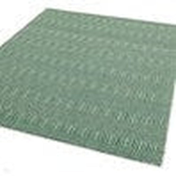 Sloan Modern Duo-Tone Geometric Diamond Hand-Woven Soft-Touch Durable Textured Wool & Cotton Blend Flatweave Green/Cream Runner-Asiatic Carpets-Rug Love - The Most Loved Rug Store