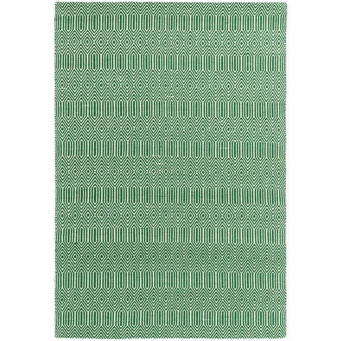 Sloan Modern Duo-Tone Geometric Diamond Hand-Woven Soft-Touch Durable Textured Wool & Cotton Blend Flatweave Green/Cream Runner-Asiatic Carpets-Rug Love - The Most Loved Rug Store