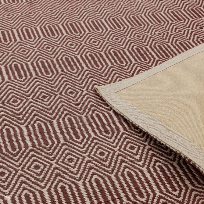 Sloan Modern Duo-Tone Geometric Diamond Hand-Woven Soft-Touch Durable Textured Wool & Cotton Blend Flatweave Marsala Red/Cream Rug-Asiatic Carpets-Rug Love - The Most Loved Rug Store