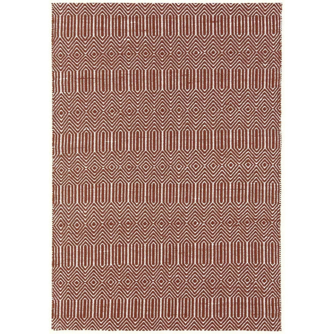 Sloan Modern Duo-Tone Geometric Diamond Hand-Woven Soft-Touch Durable Textured Wool & Cotton Blend Flatweave Marsala Red/Cream Rug-Asiatic Carpets-Rug Love - The Most Loved Rug Store