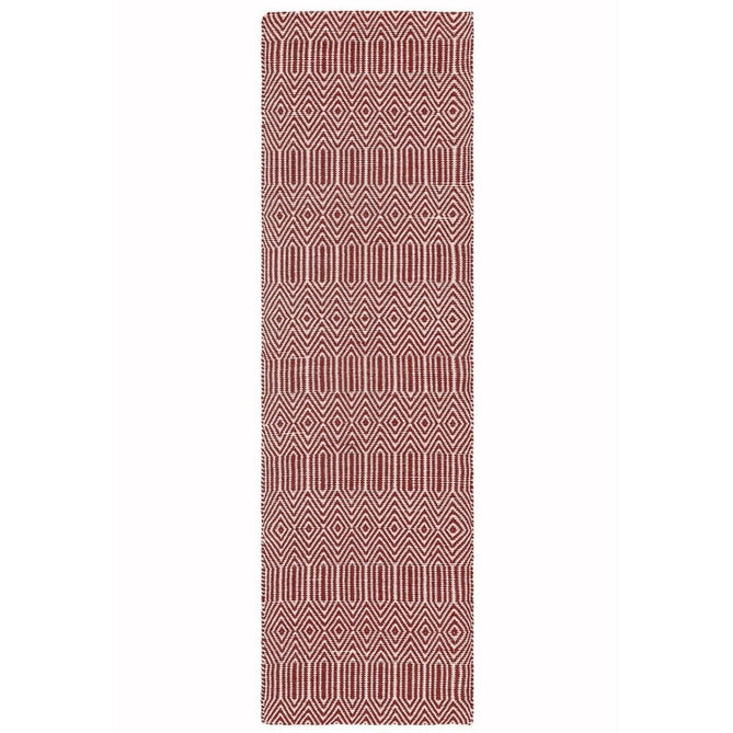Sloan Modern Duo-Tone Geometric Diamond Hand-Woven Soft-Touch Durable Textured Wool & Cotton Blend Flatweave Marsala Red/Cream Rug-Asiatic Carpets-Rug Love - The Most Loved Rug Store