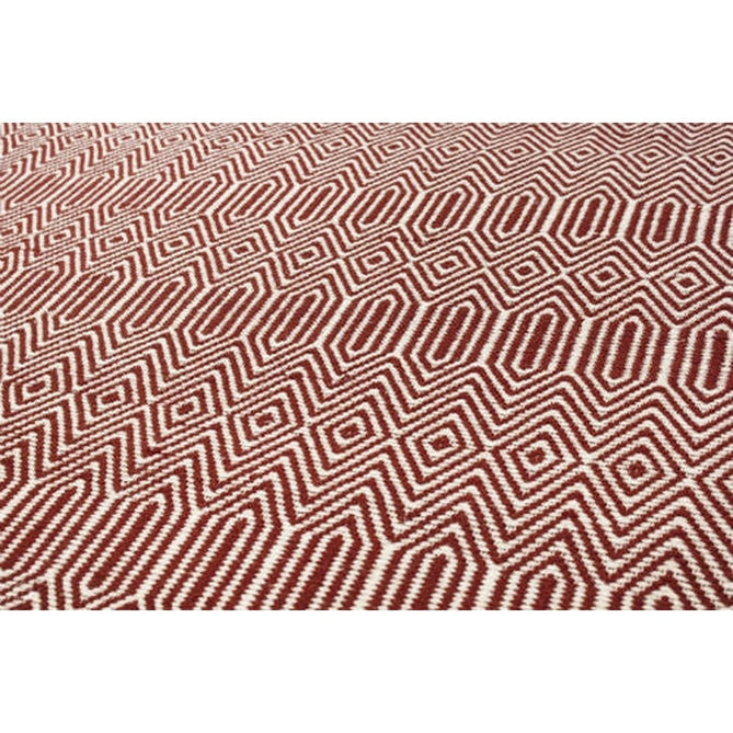 Sloan Modern Duo-Tone Geometric Diamond Hand-Woven Soft-Touch Durable Textured Wool & Cotton Blend Flatweave Marsala Red/Cream Rug-Asiatic Carpets-Rug Love - The Most Loved Rug Store