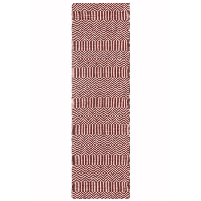 Sloan Modern Duo-Tone Geometric Diamond Hand-Woven Soft-Touch Durable Textured Wool & Cotton Blend Flatweave Marsala Red/Cream Rug-Asiatic Carpets-Rug Love - The Most Loved Rug Store